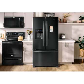 Whirlpool 36 Inch Freestanding French Door Refrigerator with 24.7 Cu. Ft. Capacity, 5 Glass Shelves, Gallon Door Bins, Deli Drawer, External Ice/Water Dispenser, Auto Icemaker, and ENERGY STAR®: Black — thumbnail 15
