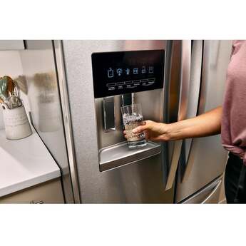 Whirlpool 36 Inch Freestanding French Door Refrigerator with 24.7 Cu. Ft. Capacity, 5 Glass Shelves, Gallon Door Bins, Deli Drawer, External Ice/Water Dispenser, Auto Icemaker, and ENERGY STAR®: Black — thumbnail 2