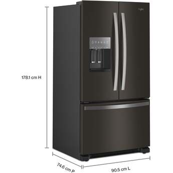 Whirlpool 36 Inch Freestanding French Door Refrigerator with 24.7 Cu. Ft. Capacity, 5 Glass Shelves, Gallon Door Bins, Deli Drawer, External Ice/Water Dispenser, Auto Icemaker, and ENERGY STAR®: Fingerprint-Resistant Black Stainless Steel — thumbnail 22