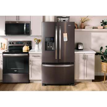 Whirlpool 36 Inch Freestanding French Door Refrigerator with 24.7 Cu. Ft. Capacity, 5 Glass Shelves, Gallon Door Bins, Deli Drawer, External Ice/Water Dispenser, Auto Icemaker, and ENERGY STAR®: Fingerprint-Resistant Black Stainless Steel — thumbnail 6