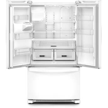 Whirlpool 36 Inch Freestanding French Door Refrigerator with 24.7 Cu. Ft. Capacity, 5 Glass Shelves, Gallon Door Bins, Deli Drawer, External Ice/Water Dispenser, Auto Icemaker, and ENERGY STAR®: White — thumbnail 2