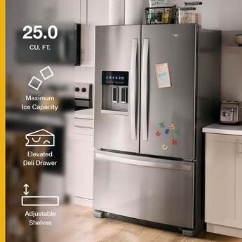 Whirlpool 36 Inch Freestanding French Door Refrigerator with 24.7 Cu. Ft. Capacity, 5 Glass Shelves, Gallon Door Bins, Deli Drawer, External Ice/Water Dispenser, Auto Icemaker, and ENERGY STAR®: White — thumbnail 32