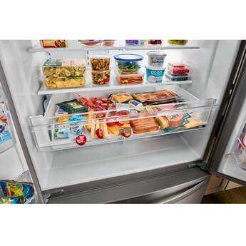 Whirlpool 36 Inch Freestanding French Door Refrigerator with 24.7 Cu. Ft. Capacity, 5 Glass Shelves, Gallon Door Bins, Deli Drawer, External Ice/Water Dispenser, Auto Icemaker, and ENERGY STAR®: White — thumbnail 4