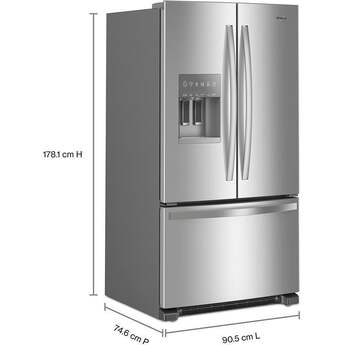 Whirlpool 36 Inch Freestanding French Door Refrigerator with 24.7 Cu. Ft. Capacity, 5 Glass Shelves, Gallon Door Bins, Deli Drawer, External Ice/Water Dispenser, Auto Icemaker, and ENERGY STAR : Fingerprint-Resistant Stainless Steel — thumbnail 42