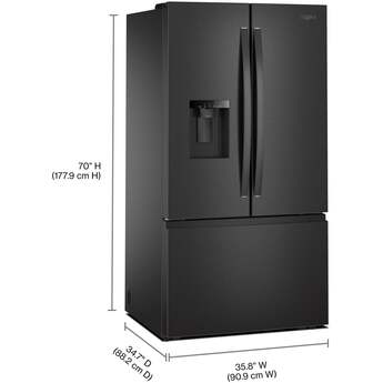 Whirlpool 36-Inch French Door Refrigerator with In-Door Water and Ice Maker - 30 cu. ft.: Fingerprint-Resistant Black Stainless Steel — thumbnail 19