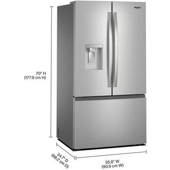 Whirlpool WRFF3736SZ 36 Inch Freestanding French Door Refrigerator Fingerprint-resistant Stainless Finish — thumbnail 6