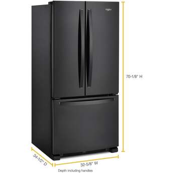 Whirlpool WRFF5333PB 33 Inch Black French Door Refrigerator — thumbnail 12