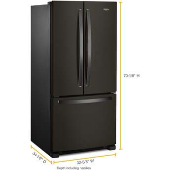 Whirlpool WRFF5333PV 33 Inch Black Stainless Steel French Door Refrigerator — thumbnail 7