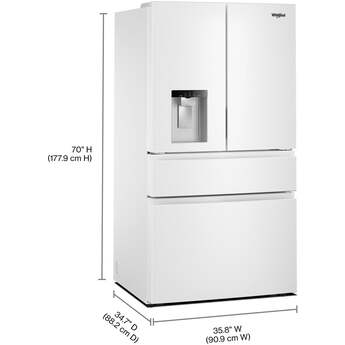 Whirlpool 36" French Door - 4 Door Refrigerator: White — thumbnail 23