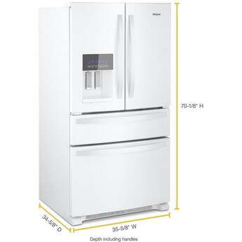 Whirlpool 36 Inch, 25.2 Cu. Ft., Full-Depth, French Door Bottom Mount Refrigerator With Ice And Water Dispenser: Fingerprint-Resistant Black Stainless Steel — thumbnail 41