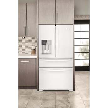 Whirlpool 36 Inch, 25.2 Cu. Ft., Full-Depth, French Door Bottom Mount Refrigerator With Ice And Water Dispenser: White — thumbnail 16
