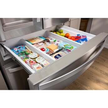 Whirlpool 36 Inch, 25.2 Cu. Ft., Full-Depth, French Door Bottom Mount Refrigerator With Ice And Water Dispenser: White — thumbnail 25