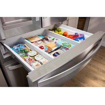 Whirlpool 36 Inch, 25.2 Cu. Ft., Full-Depth, French Door Bottom Mount Refrigerator With Ice And Water Dispenser: White — thumbnail 3