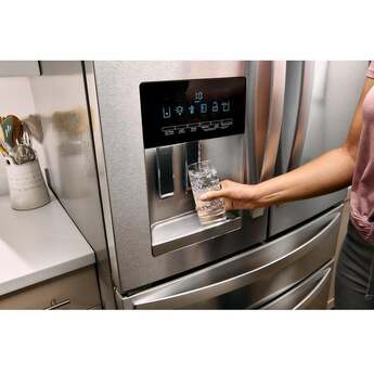 Whirlpool 36 Inch, 25.2 Cu. Ft., Full-Depth, French Door Bottom Mount Refrigerator With Ice And Water Dispenser: White — thumbnail 4