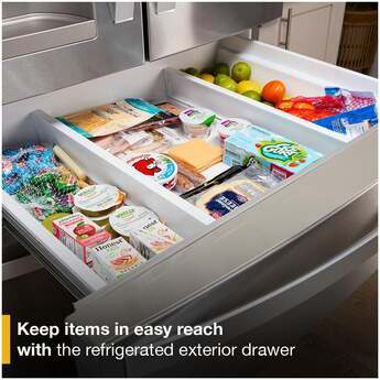 Whirlpool 36 Inch, 25.2 Cu. Ft., Full-Depth, French Door Bottom Mount Refrigerator With Ice And Water Dispenser: White — thumbnail 9