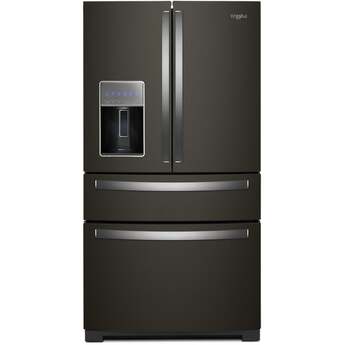 Whirlpool WRMF7736PV 36 Inch Freestanding 4-Door French Door Refrigerator Black Stainless Finish
