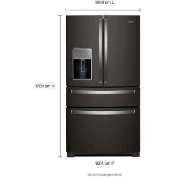 Whirlpool WRMF7736PV 36 Inch Freestanding 4-Door French Door Refrigerator Black Stainless Finish — thumbnail 37