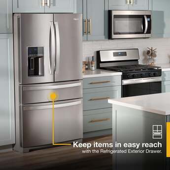 Whirlpool 36-inch 26 Cu. Ft. 4 Door Refrigerator : Fingerprint-Resistant Stainless Steel — thumbnail 12