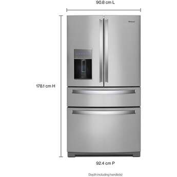 Whirlpool 36-inch 26 Cu. Ft. 4 Door Refrigerator : Fingerprint-Resistant Stainless Steel — thumbnail 33