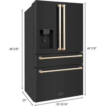 Z Line ZLINE RFMZW36BSCB  Autograph Edition Series 36 Inch Counter Depth French Door Re — thumbnail 10