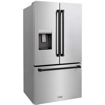 ZLINE Autograph Edition 36 in. 28.9 cu. ft. Standard-Depth French Door External Water Dispenser Refrigerator: Fingerprint Resistant Stainless Steel And Matte Black Handles — thumbnail 17