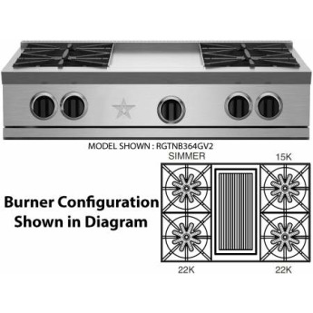 Bluestar Rgtnb364cbv2ng 36 Gas Cooktop Greentoe