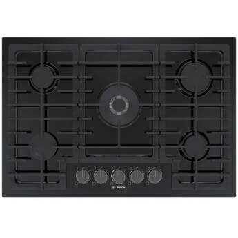 Bosch NGM8049UC 30 Inch Gas Cooktop 800 Series Black