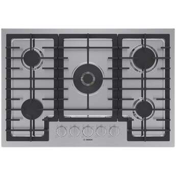 Bosch NGM8659UC 36 Inch 800 Series Gas Cooktop: Stainless Stainless Steel