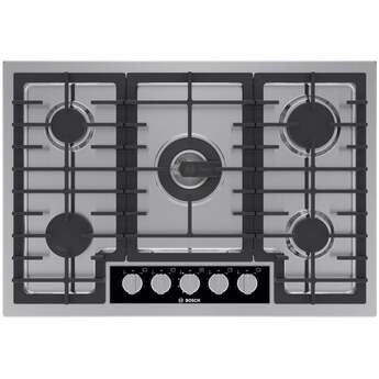 Bosch NGMP059UC 30 Inch Benchmark Series Gas Cooktop: Stainless Stainless Steel