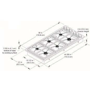 Dacor HPCT466GSLP Heritage Series 46 Inch Gas Sealed Burner Cooktop — thumbnail 5