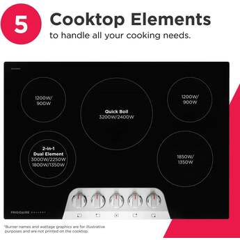 Frigidaire Gallery 30 Inch Electric Cooktop With 5 Radiant Elements: Black Stainless Steel — thumbnail 15