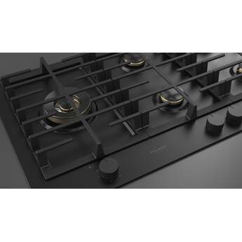 Fulgor Milano F4MEGK36MB1 36 Inch Matteo 400 Series Gas Cooktop, 5 Brass Burners, Wok Left: Matte Black — thumbnail 11