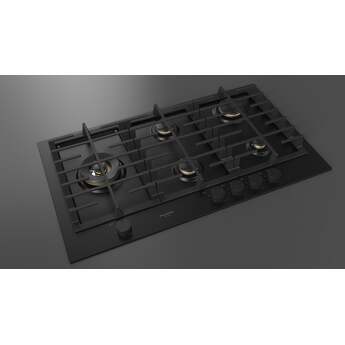 Fulgor Milano F4MEGK36MB1 36 Inch Matteo 400 Series Gas Cooktop, 5 Brass Burners, Wok Left: Matte Black — thumbnail 3