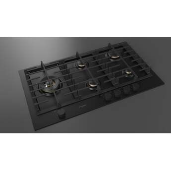 Fulgor Milano F4MEGK36MB1 36 Inch Matteo 400 Series Gas Cooktop, 5 Brass Burners, Wok Left: Matte Black — thumbnail 4