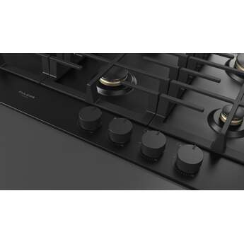 Fulgor Milano F4MEGK36MB1 36 Inch Matteo 400 Series Gas Cooktop, 5 Brass Burners, Wok Left: Matte Black — thumbnail 8
