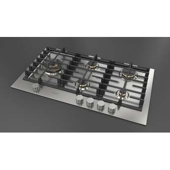 Fulgor Milano F4MEGK36S1 36 Inch Matteo 400 Series Gas Cooktop, 5 Brass Burners, Wok Left: Stainless Steel — thumbnail 10