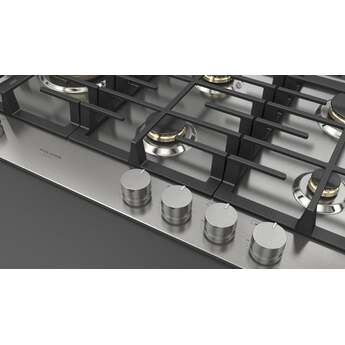 Fulgor Milano F4MEGK36S1 36 Inch Matteo 400 Series Gas Cooktop, 5 Brass Burners, Wok Left: Stainless Steel — thumbnail 11