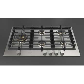 Fulgor Milano F4MEGK36S1 36 Inch Matteo 400 Series Gas Cooktop, 5 Brass Burners, Wok Left: Stainless Steel — thumbnail 12
