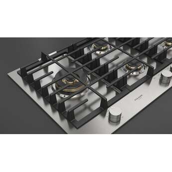 Fulgor Milano F4MEGK36S1 36 Inch Matteo 400 Series Gas Cooktop, 5 Brass Burners, Wok Left: Stainless Steel — thumbnail 14