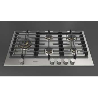 Fulgor Milano F4MEGK36S1 36 Inch Matteo 400 Series Gas Cooktop, 5 Brass Burners, Wok Left: Stainless Steel — thumbnail 16
