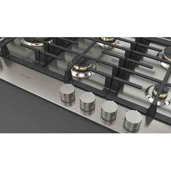 Fulgor Milano F4MEGK36S1 36 Inch Matteo 400 Series Gas Cooktop, 5 Brass Burners, Wok Left: Stainless Steel — thumbnail 5