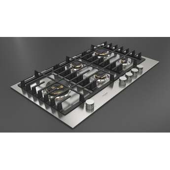 Fulgor Milano F4MEGK36S1 36 Inch Matteo 400 Series Gas Cooktop, 5 Brass Burners, Wok Left: Stainless Steel — thumbnail 9