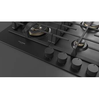 Fulgor Milano F4MGK24MB1 24 Inch Matteo 400 Series Gas Cooktop, 4 Brass Burners: Matte Matte Black — thumbnail 4