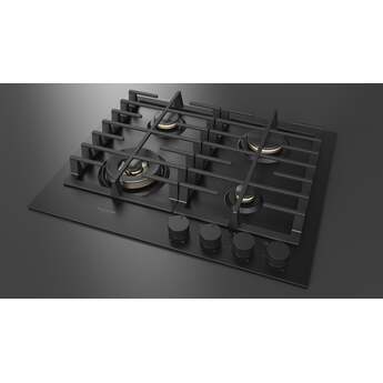 Fulgor Milano F4MGK24MB1 24 Inch Matteo 400 Series Gas Cooktop, 4 Brass Burners: Matte Matte Black — thumbnail 8