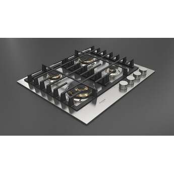 Fulgor Milano F4MGK24S1 24 Inch Matteo 400 Series Gas Cooktop, 4 Brass Burners: Stainless Stainless Steel — thumbnail 2