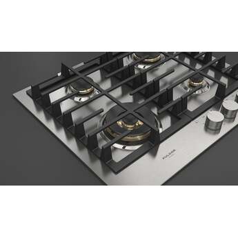 Fulgor Milano F4MGK24S1 24 Inch Matteo 400 Series Gas Cooktop, 4 Brass Burners: Stainless Stainless Steel — thumbnail 7