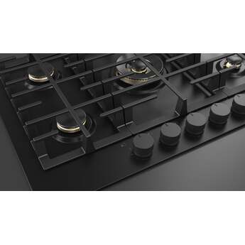 Fulgor Milano F4MGK30MB1 30 Inch Matteo 400 Series Gas Cooktop, 5 Brass Burners: Matte Matte Black — thumbnail 2