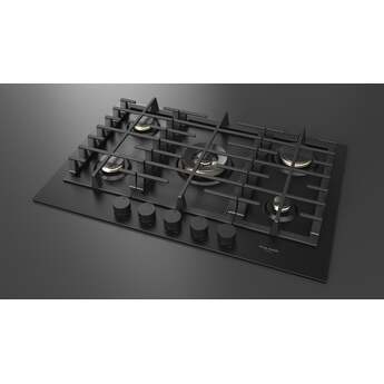 Fulgor Milano F4MGK30MB1 30 Inch Matteo 400 Series Gas Cooktop, 5 Brass Burners: Matte Matte Black — thumbnail 9