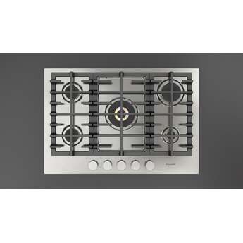 Fulgor Milano F4MGK30S1 30 Inch Matteo 400 Series Gas Cooktop, 5 Brass Burners: Stainless Stainless Steel