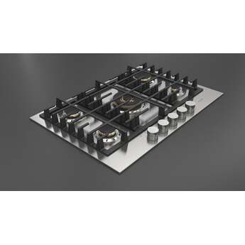 Fulgor Milano F4MGK30S1 30 Inch Matteo 400 Series Gas Cooktop, 5 Brass Burners: Stainless Stainless Steel — thumbnail 9
